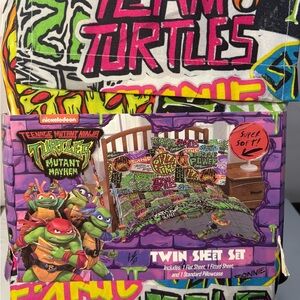 Teenage Mutant Ninja Turtles Twin Sheet Set Mutant Mayhem Nickelodeon NEW